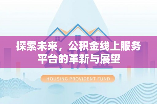 志丹探索未来，公积金线上服务平台的革新与展望