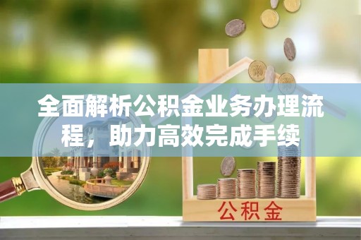 志丹全面解析公积金业务办理流程，助力高效完成手续